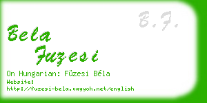 bela fuzesi business card