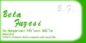 bela fuzesi business card